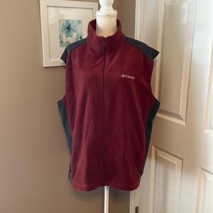 NWT COLUMBIA GRANITE MOUNTAIN VEST Full Zip BRICK RED/GREY XM1024-611 Mens 2XL